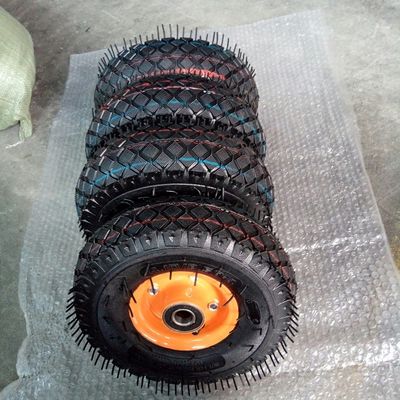 বাগানের জন্য 10 ইঞ্চি বায়ুসংক্রান্ত ট্রলি চাকা 350 4 6PR রাবার বায়ুসংক্রান্ত চাকা