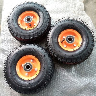 বাগানের জন্য 10 ইঞ্চি বায়ুসংক্রান্ত ট্রলি চাকা 350 4 6PR রাবার বায়ুসংক্রান্ত চাকা